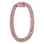 COLLAR  ROSA METALICO 30 CM